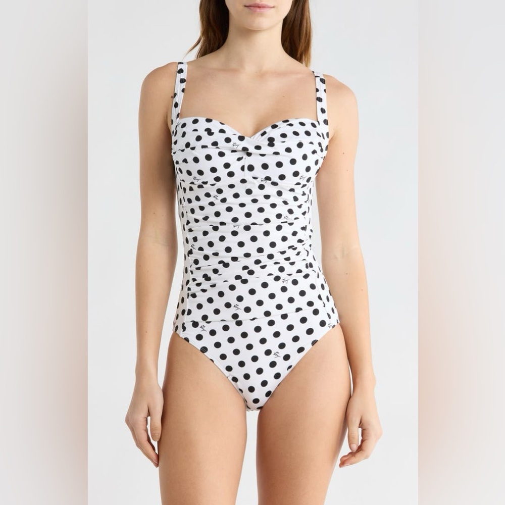 NWT Betsey Johnson Sweetheart Ruched One-Piece Swimsuit